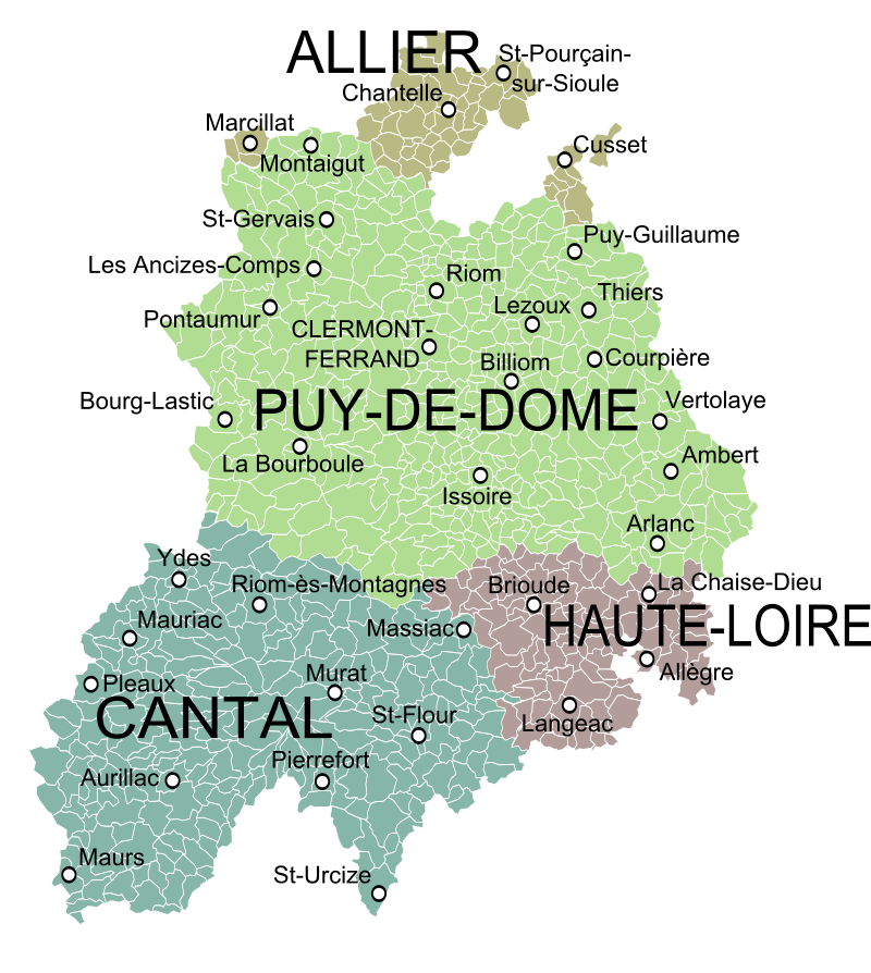 Auvergne, Auvernhat, Alvernia, Auvernia